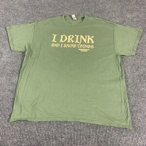 Gildan T Shirt Mens XL Green I Drink and Know‎ Things Renaissance Festival GOT